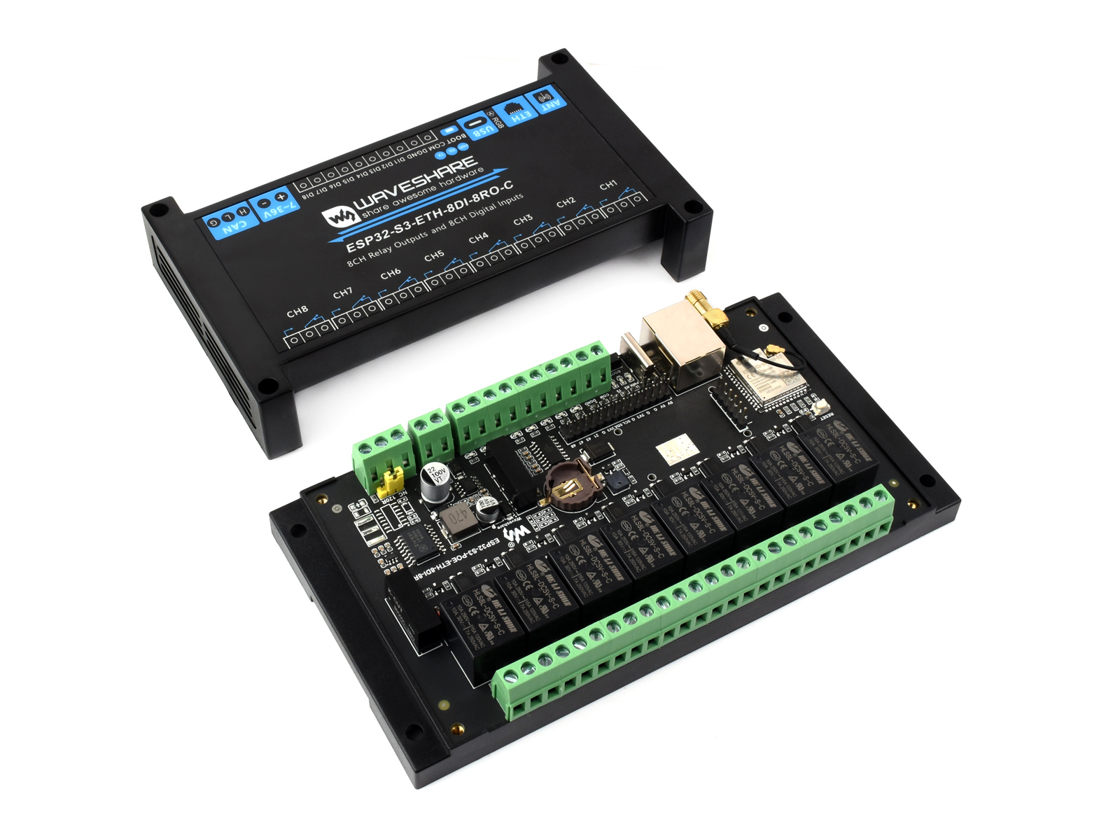 Waveshare Esp32 - 産業用 8 チャンネル ESP32-S3 WiFi リレー
