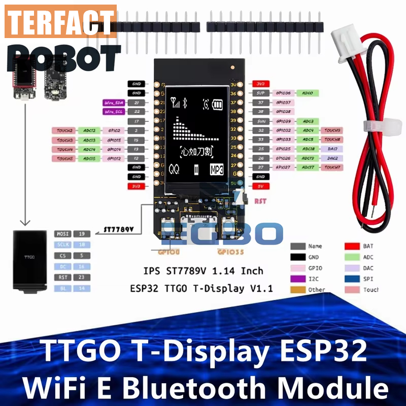 Ttgo Tdisplay - TTGO T-Display ESP32 WiFiおよびBluetoothモジュール開発ボード Arduino用 1.14インチLCD