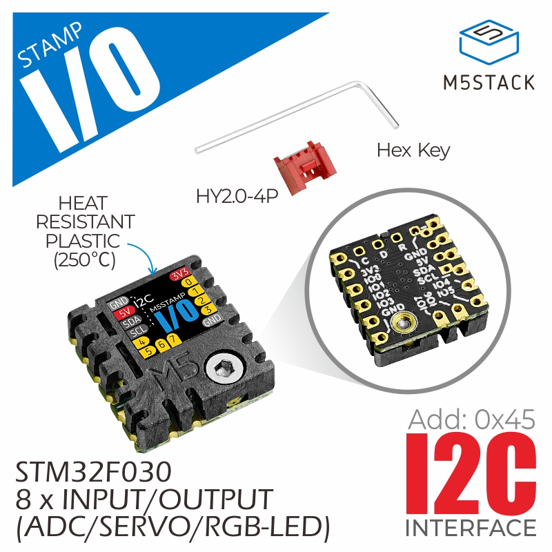 M5Stack - M5スタック公式m5スタンプ拡張i/oモジュール (stm32f0)