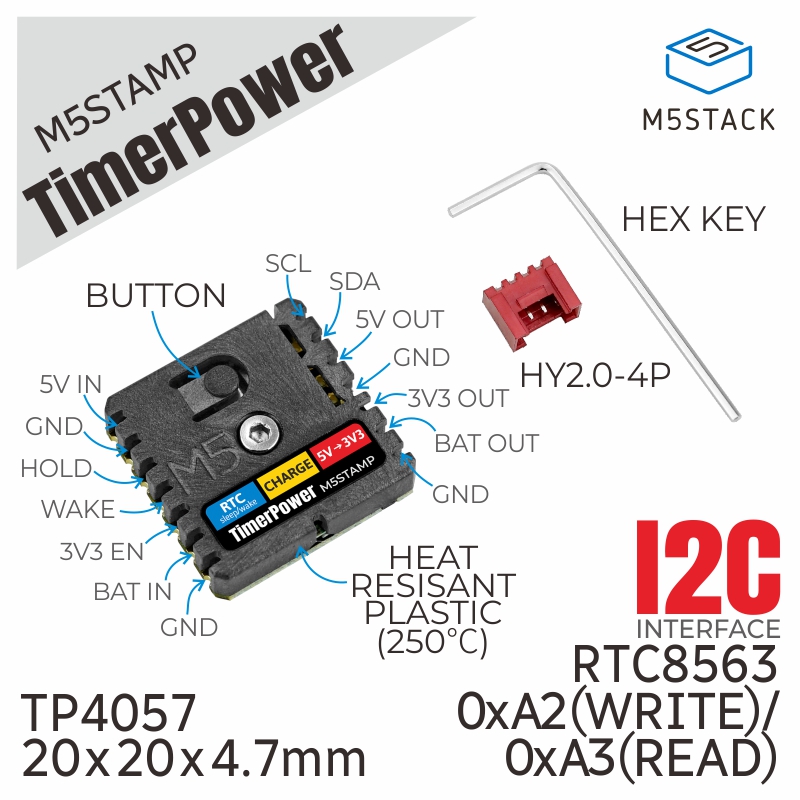 M5Stack - M5スタック公式m5スタンプタイマーパワー (bm8563)