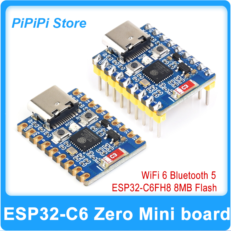 Doit Esp32 - ESP32-C6 ゼロスーパーミニ開発ボード、ESP32-C6FH8 ベース、8MB フラッシュメモリ、2.4G セラミックアンテナ、WiFi 6、Bluetooth