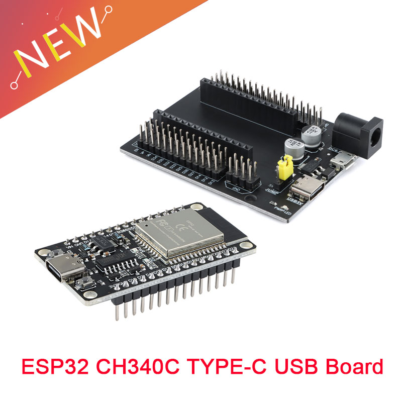 Devkitc - デュアルコア開発ボード,USB Type-C,ch340c,wifi,bluetooth,超低消費電力,ESP32-DevKitC-32, ESP-WROOM
