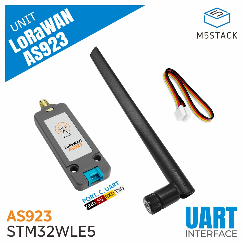 M5Stack Core2 - アンテナ付き公式ロラワンユニット,m5stack,us915,eu868,as923,stm32wle5