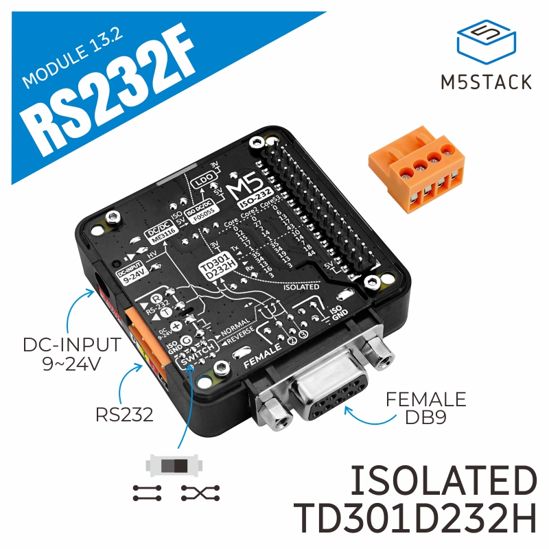 M5スタック公式rs232モジュール13.2 db9メスコネ - M5Stack のレビューと価格
