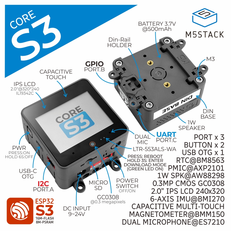 M5Stack公式 ESP32-S3 2.0インチ タッチI - M5Stack Core2 のレビューと価格